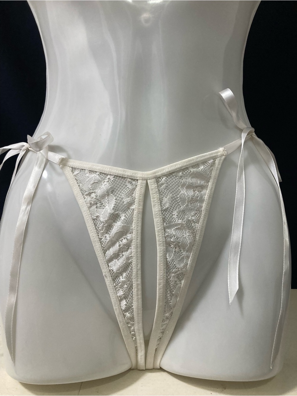 SHEIN White Rhinestone Strappy Thong Lingerie Size L NWOT